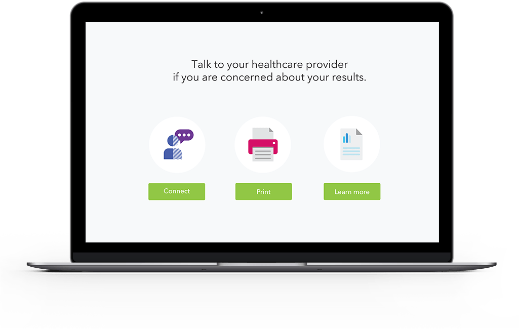 sample action: talk to your health care provider if you are concerned about your results